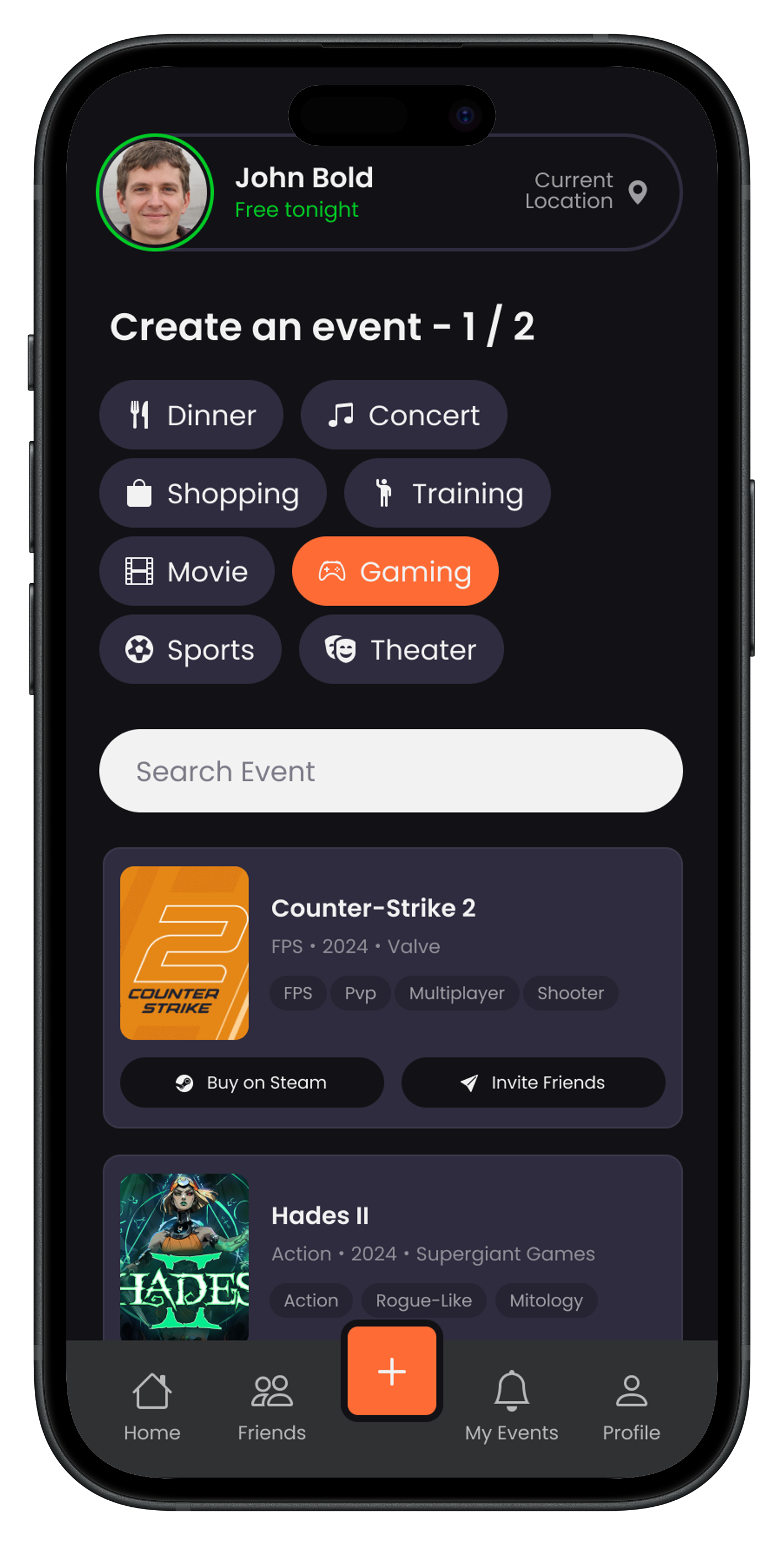 Fastbreak app home screen